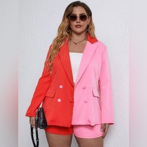 SHEIN Two-Tone Shorts Suit Set